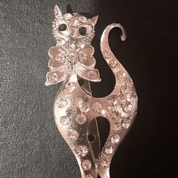 🆕Beautiful Crystal Cat Brooch‎ Pin - Picture 3 of 7